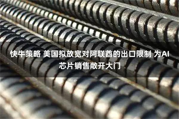 快牛策略 美国拟放宽对阿联酋的出口限制 为AI芯片销售敞开大门